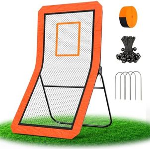 ZVFOTN Lacrosse Rebounder net for Backyard, 4x7FT Adjustable Net with 5 Angles & Target Stripe,Durable Multi-Sport Practice Tool for Soccer Baseball Volleyball Training Equipment,Orange