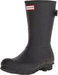 HUNTER Womens Original Short Gloss Snow Rain Boot, Black, 10 US