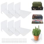 RealPlus Floating Bookshelf Iron Invisible Floating Book Shelves Wall Mounted Heavy Duty Book Organizer, White (Pack of 6)