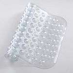 Home Beyond & HB design - Non-Slip Bathtub Mat with Strong Suction Cups - Small PVC Anti-Slip Anti-Bacterial Bathroom Shower Mat for Tub - (27.5 x 15-Inch, Clear)