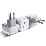 Ceptics Canada to Switzerland Travel Adapter (Type J) - Dual Input - Ultra Compact - Charge your Cell Phone, Laptops, Tablets (CT-11A, 3 Pack)