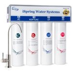 iSpring CU-A4 Ultra-Filtration Under Sink Water Filter System, Tankless 4-Stage High Capacity, Remove 99.99% Contaminants, Quick Filter Change with Chrome Faucet, White