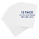 Foam Board 12 x 16 x 3/16" - Premium 12 Pack - White Poster Board, Acid Free, Double Sided, Rigid, Sign Board Foamboard for Mounting, Crafts, Paintings Prints, Art, Display, Presentation and Projects