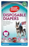 Simple Solution Disposable Dog Diapers for Female Dogs, Super Absorbent Leak-Proof Fit with Wetness Indicator for Excitable Urination, Incontinence or Females in Heat - 12 Pack