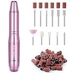 HALMAI Electric Nail Drill,USB Electric Nail Drill Machine for Acrylic Nail Kit,Portable Electric Nail File Polishing Tool Manicure Pedicure Kit Efile Nail Supplies for Home Salon (Pink)