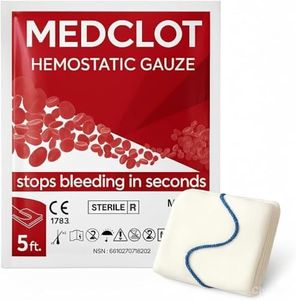 MEDCLOT clotting Gauze Z-Fold – Quick Clotting Hemostatic Dressing Stops Bleeding Fast –Hemostatic Gauze – Sterile Vacuum-Sealed First-Aid Essential for Outdoor, Hiking&Camping – 12/2029 expire 5ft