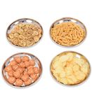 URBAN KRAFT Stainless Steel Breakfast Plates Set of 4 | Quarter Plates | High Grade Tiffin Plates | Small Nashta Plate | Steel Plates for Kids - Mirror Finish, Bpa Free Snacks Plates (Dia 18cm)