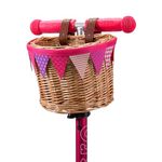 Micro Scooters | Eco Wicker Basket | Bike/Scooter Accessories For Kids | Large Front Basket | Pink