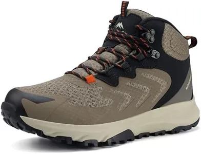 OUTJET Men's Waterproof Hiking Boots Lightweight Comfortable Anti-Slip All-Terrain Outdoor Shoes