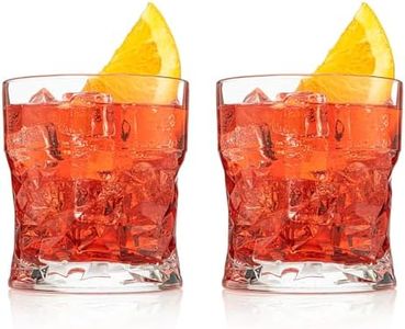 HISTORY COMPANY Cocktail Americano Italian Crystal Rocks Glasses, 2-Piece Set – Premium Gift Box, Handcrafted for Whiskey, Cocktails & Spirits