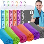 WIURGOHA 6 Pack Cooling Towels for Neck and Face,Microfiber Cooling Gym Towels,Soft Cooling Neck Towels Rags Cooling Neck Wraps Sweat Towel for Sports,Gym,Yoga,Workout,Running,Camping(40"x12")