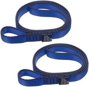 PATIKIL 24 Inch Nylon Slings, 2 Pack Strong Webbing Straps 18mm Rock Straps for Aerial Yoga Hammock Swing, Blue