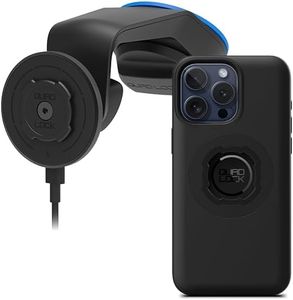 Quad Lock Windscreen/Dashboard Car Phone Holder with MAG Wireless Charging Head V2 and MAG Phone Case for iPhone 15 Pro Max