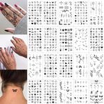 630 PCS Small Finger Temporary Tattoo Adult Realistic Tiny Fake Tattoos For Women Bulk Mini Cute Black Long Lasting Temp Tattoos Stickers For Hand