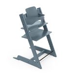 Tripp Trapp High Chair from Stokke with Baby Set, Fjord Blue - Adjustable, Convertible Chair for Children & Adults - Ergonomic & Classic Design