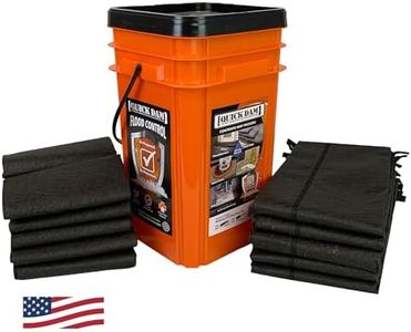 Quick Dam Grab & Go Flood Kit – 5x 5ft Barriers & 10x 2ft Bags – 50ft Total Coverage – Water-Activated Flood Protection with Hi-Vis Orange Storage Bucket