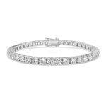 Moissanite Tennis Bracelet for Women and Men, 18K White Gold Plated Sterling Silver Bracelet, 2mm-5mm Lab Created Simulated Diamond Bracelets for Brides/Birthday/Valentine's Day Gift (7 Inches), 2mm