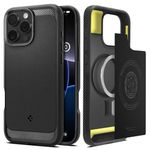 Spigen Rugged Armor MagFit Case for iPhone 16 Pro, Compatible with MagSafe Accessories - Matte Black