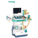 Jovow Doctor Kit for Kids, Pretend Medical Station Set for Boys & Girls, 26Pcs Pretend Play Medical Kit Toy, Mobile Cart with Sound and Light Functions, Kids Doctor Kit for Toddlers 3-5 Birthday Gift