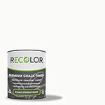 RECOLOR Recycled Interior Matte Finish Latex Paint for Walls and Furniture, 1 Quart, Chalk - Winter