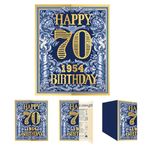 qiqee Canada 2024 70th Birthday Greeting Card, 70 Years Old Birthday Gift Card for Father,Huaband,Uncle,Brother,Grandfather,Memory Back in 1954（Envelope）