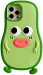 Yatchen for iPhone Case Kawaii Phone Cases,Cute 3D Cartoon Cool Avocado with Sausage Mouth Soft Silicone Shockproof Protective Case Funny for iPhone (Avocado Sausage Mouth, iPhone 12 Pro Max)