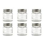 Sunshine Mason Co. Mini Mason Jar Shot Glasses with Metal Lid 2 Ounces, 6 Pieces