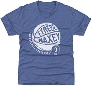 500 LEVEL Tyrese Maxey Youth Shirt (Kids Shirt, 8Y Medium, Tri Royal) - Tyrese Maxey Philadelphia Basketball WHT