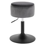 WOLTU 1 X Breakfast Kitchen Counter Bar Stool Chair Velvet Seat Adjustable Barstool Dark Grey Dressing Stool, BH218dgr-1-UK