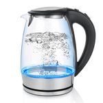 Fast Boil Electric Kettle, 2L, 2000 Watts, Glass Kettle Easy to Clean, Auto Shut-Off and Boil-Dry Protection, BPA Free