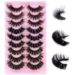 False Eyelashes Dramatic Fluffy 6D Mink Lashes - 9 Pairs Natural Curly Lashes Thick Fake Eyelashes (3 Styles)