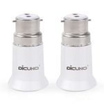 DiCUNO B22 to E27 Socket Converter, Socket Adapter, Bayonet to Screw Edison, BC to ES Lamp Base Adapter for LED Bulbs and Incandescent Bulbs and CFL Bulbs-2 Packs