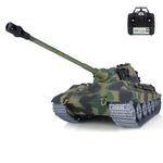 wheelfun Heng Long RC Tank Customized 1/16 7.0 King Tiger 3888A Metal Wheels Barrel Recoil Infrared Combat 360° Rotating Turret