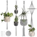 4-Pack Macrame Plant Hanger - with 