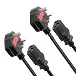 CYD 9.8FT 3 Prong Long TV Power Cord Compatible with Samsung Vizio LG Plasma Sharp Dynex Panasonic Toshiba Philips TV Power Supply Cable(NEMA 5-15P to IEC320 C13), 2Pack