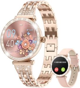 LIGE Smart Watch for Women Answer/Make Calls, 1.19" AMOLED Always-on Display 100+Sports Modes Diamonds Waterproof Smartwatch Women for Android iOS