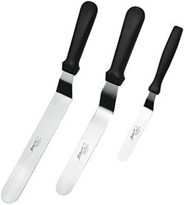 Ateco Ultra Offset Spatula 3 Piece Set; 1305-4.25 Inch, 1307-7.75 Inch, and 1309-9.75 Inch, Stainless Steel Blades