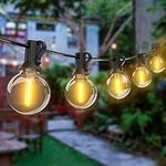 60FT Outdoor String Lights, Globe Patio Lights With 30+3 LED G40 Plastic Shatterproof Bulbs, Waterproof Connectable Edison Hanging Lights, Backyard Lights For Balcony Outside Gazebo Garden Party Decor