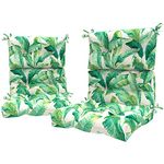 LVTXIII Outdoor Adirondack Chair Cushions, L44” x W22” x H4 Patio Tufted High Back Cushions, Seasonal Replacement Rocking Chair Cushion for Home Garden Furnitue, Set of 2, Swaying Palms Capri