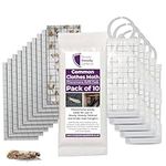 10-Pack Clothes Clear Moth Trap Kit - High-Strength Pheromone Adhesive Pads & Hangers, Non-Toxic, Safe for Family, Effective Garment Protection