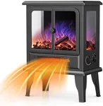 Air Choice Electric Fireplace Heater, 18.9" FreeStanding Fireplace Stove with 3D Flame, 750W/1500W Indoor Space Heater with Overheating Protection, Electric Fireplace Heater for Living Room, Bedroom