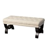 Christopher Knight Home Scarlett Tufted Fabric Ottoman/Bench, Light Beige