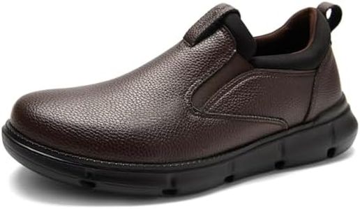 Men's Orthopedic Width Toe Leather Dress Walking Shoes: Comfortable Heel Spur Arch Support Neuropathy Plantar Fasciitis Leisure Shoes, Indoor Home Working Oxfords Dark Brown Size 11.5