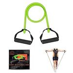 Phoenix Fitness Resistance Band - Exercise Resistance Tube with Handles for Women and Men for Strength Training, Boxing, Physical Therapy - Green, Light Resistance