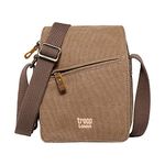 TRP0239 Troop London Classic Canvas Across Body Bag - Brown