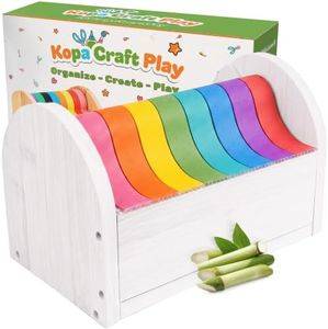 Kopa Craft Play Bamboo Kids Tape Dispenser & Washi Tape Organizer - White