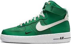 Nike Women's Air Force 1 Mid '07 Leather White 366731-100, Malachite/Brown Basalt/Sail, 8.5