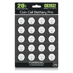 CR2032 Battery 3V Lithium 20 Pack, POWEROWL High Capacity 2032 CR2032 DL2032 ECR2032 CR 2032 Lithium Button Batteries