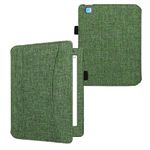 kwmobile Case Compatible with Kobo Aura H2O Edition 2 - Fabric Cover with Magnetic Closure, Strap, Pocket - Green