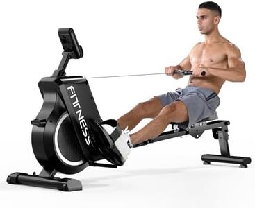 Dskeuzeew Rameur Magnétique Pliable pour la Maison, Rameurs D'appartement Capacité de Poid 160kg, 8 Niveaux de Résistance, Support de Tablette pour écran LCD et Coussin de Siège Confortable